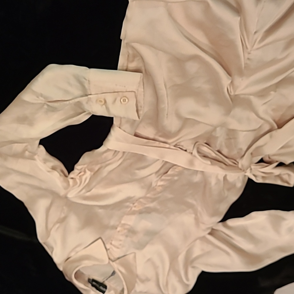 Satin Ruched Shirt Dress
